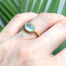 Load image into Gallery viewer, Nadira white prehnite gold plated ring
