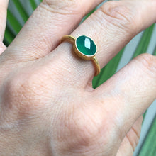 Load image into Gallery viewer, Nadira green onyx gold plated ring