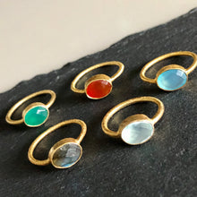 Load image into Gallery viewer, Nadira gold plated natural stone rings