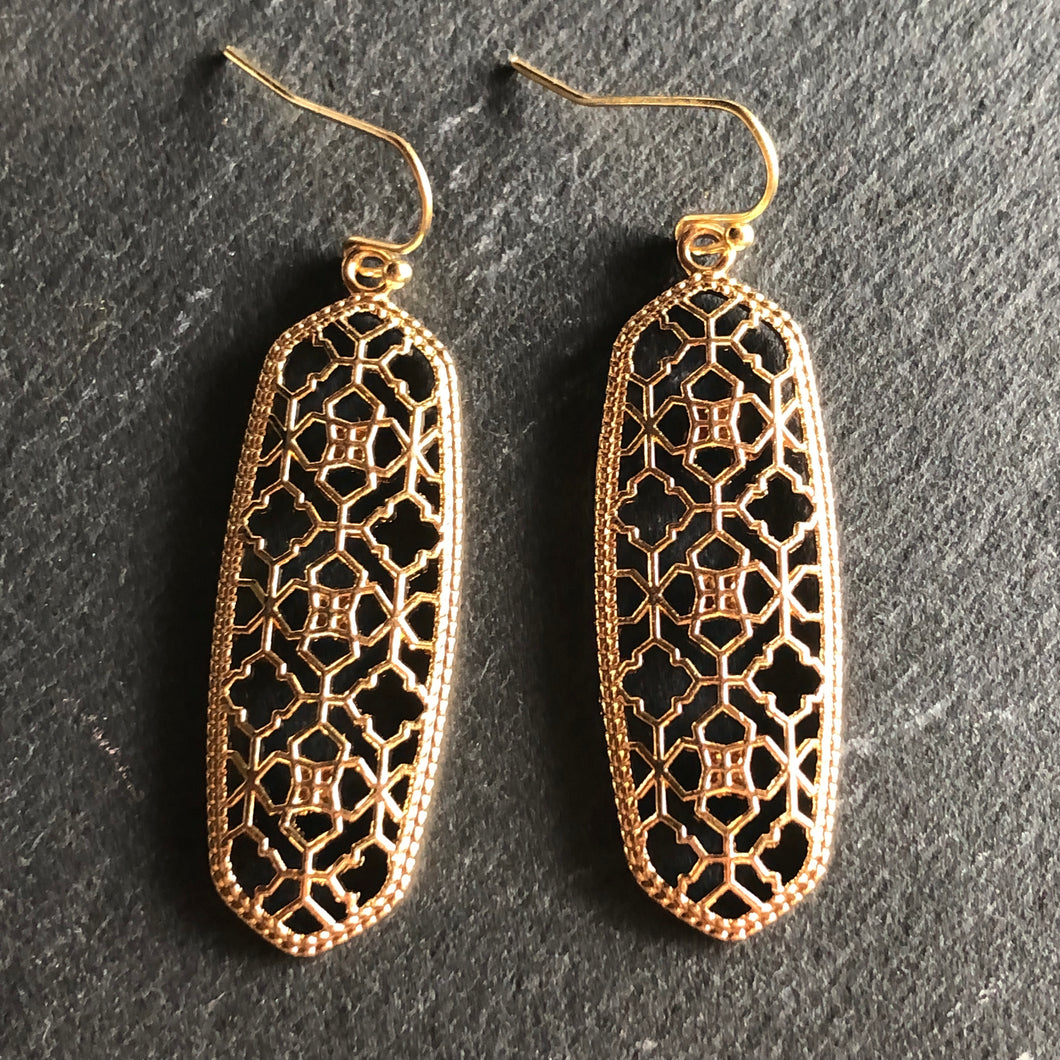 Orla ethnic inspired rose gold and gold dangle earrings