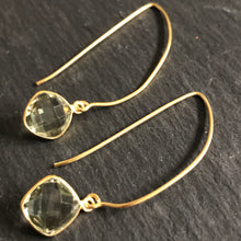 Load image into Gallery viewer, Lilis gold plated dangle earrings green amethyst