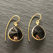Load image into Gallery viewer, Orion gold plated gemstone dangle earrings in smokey quartz