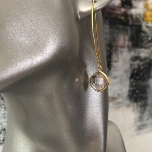 Lilis gold plated dangle earrings pink quartz