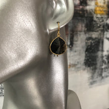Load image into Gallery viewer, Orion gold plated gemstone dangle earrings in smokey quartz