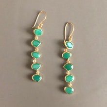 Load image into Gallery viewer, Celena 5-stone gold-plated earrings chryso chalcy 