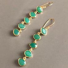 Load image into Gallery viewer, Celena 5-stone gold-plated earrings chryso chalcy 