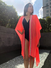 Load image into Gallery viewer, Ixchel Kaftan in Neon Orange &amp; Pink