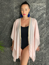 Load image into Gallery viewer, Adria Pastel Peach Lurex Kaftan