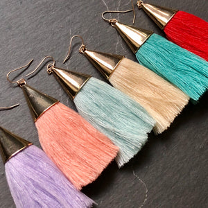 Cersei boho chic tassel earrings with gold accents