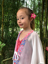Load image into Gallery viewer, Batifolie Cahya white crepe chiffon batik trimmed long womens beachwear beach kaftan in a mommy and me kaftan set