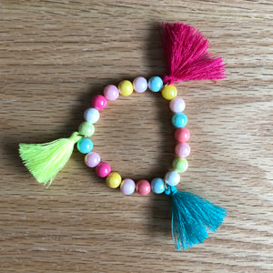 Lalu kids handmade beaded tassel boho bracelet