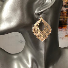 Load image into Gallery viewer, Naya ethnic inspired metallic tear drop earrings gold and silver