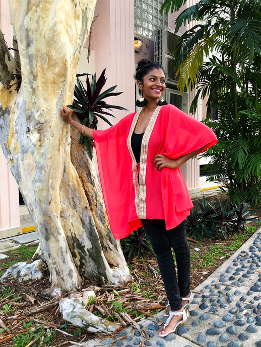 Neola Kaftan in Tangerine