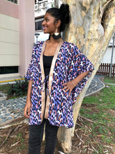 Load image into Gallery viewer, Rimas Kaftan in Purple Leopard (Short)