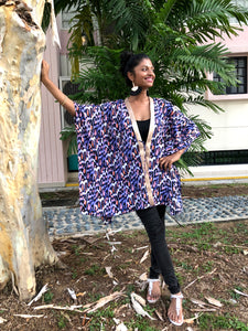 Rimas Kaftan in Purple Leopard (Short)