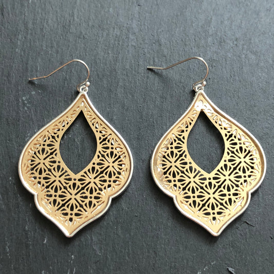 Unique gold & silver Moroccan earrings for beach or resort wear Dubai