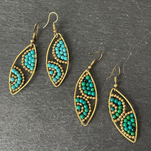 Load image into Gallery viewer, Hansa handmade gemstone, crystal and brass beads earrings
