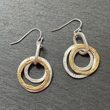 Load image into Gallery viewer, Antonia Matte Gold and Silver Dangle Earrings