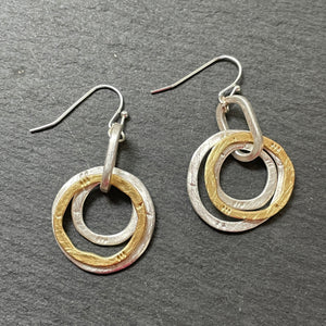 Antonia Matte Gold and Silver Dangle Earrings