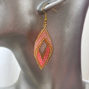 Setia Handmade Beaded Leaf Earrings
