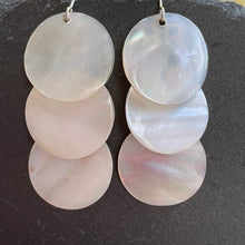 Load image into Gallery viewer, Iolani mother of pearl tiered dangle earrings in pearl