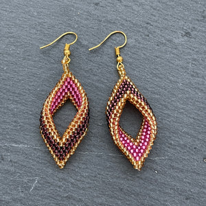 Setia Handmade Beaded Leaf Earrings