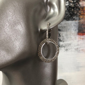 Malava crystal rhinestone dangle earrings in silver and rose gold