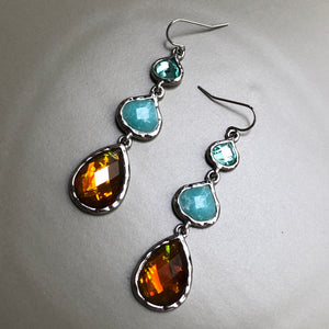 Halini crystal resin dangle earrings