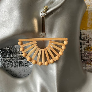 Raya Wooden Fan Earrings