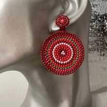Load image into Gallery viewer, Lyana Handmade Beaded Earrings in Red
