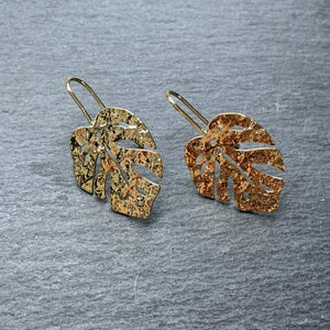 Panra Textured Gold Leaf Earrings