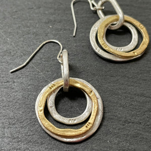 Antonia Matte Gold and Silver Dangle Earrings