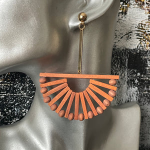 Raya Wooden Fan Earrings