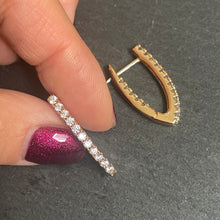 Load image into Gallery viewer, Adrie Zircon Oblong Hoop Earrings