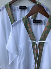 Load image into Gallery viewer, Onism collection white lurex chiffon batik trimmed kids beachwear resort wear beach kaftan