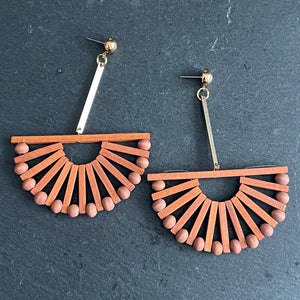 Raya Wooden Fan Earrings
