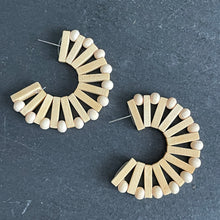 Load image into Gallery viewer, Remi Wooden Crescent Earrings