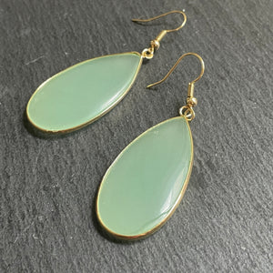 Damara Natural Stone Tear Drop Earrings
