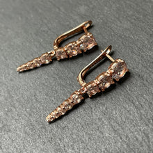 Load image into Gallery viewer, Sofiya Rose Gold Zircon Dangle Earrings