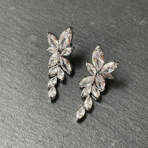 Viola Zircon Long Dangle Earrings