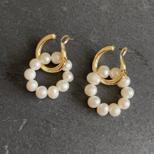 Load image into Gallery viewer, Cara Maxi Freshwater Pearl Cluster Hoop Earrings