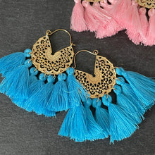 Load image into Gallery viewer, Deja Crescent Tassel Earrings