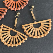 Load image into Gallery viewer, Raya Wooden Fan Earrings
