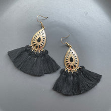 Load image into Gallery viewer, Allegra Teardrop Tassel Earrings