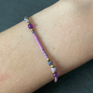 Lalita Afghan stone and crystal and brass beads bracelet