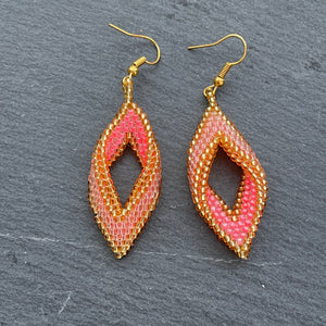 Setia Handmade Beaded Leaf Earrings
