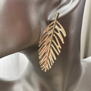 Kona Gold Palm Leaf Dangle Earrings