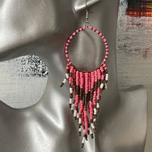 Load image into Gallery viewer, Makena handmade beaded boho tribal hoop dangle earrings