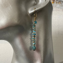 Load image into Gallery viewer, Achara handmade semi-precious gemstone blue apatite earrings