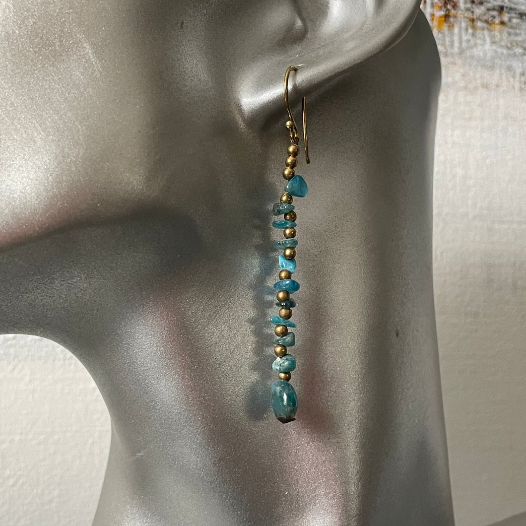 Achara handmade semi-precious gemstone blue apatite earrings
